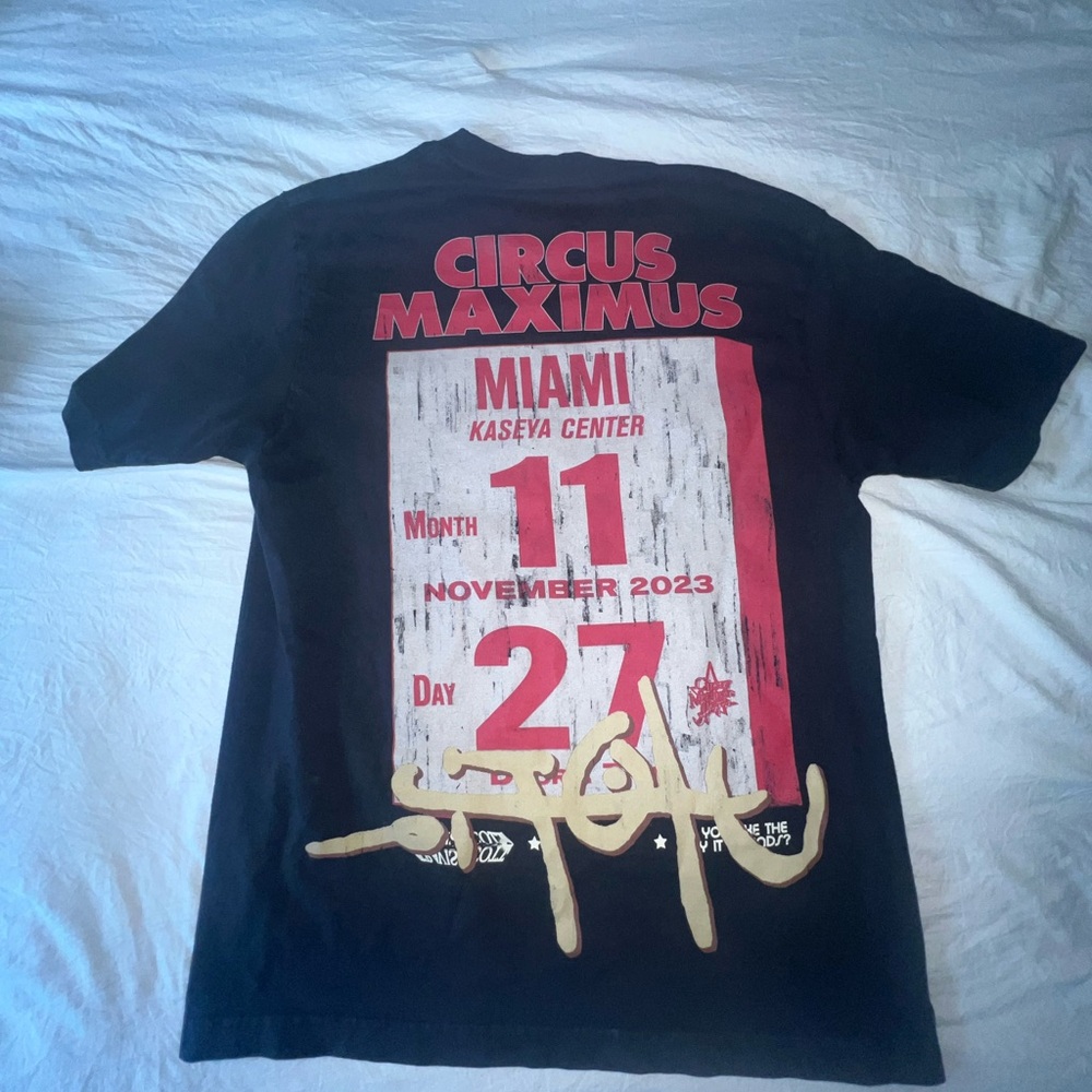 Black Travis Scott Circus Maximus Tour Miami tee
